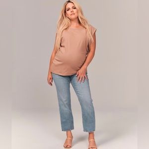 Abercrombie Maternity Ankle Jean with light distressing, barely worn.